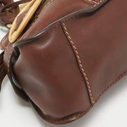 Pre Owned Tod's Brown Leather Treccia Bauletto Satchel