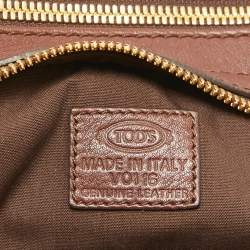 Pre Owned Tod's Brown Leather Treccia Bauletto Satchel