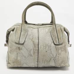 Tod's Grey Python D-Styling Bowler Bag