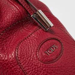 Pre Owned Tod's Red Leather Restyling D Bag Media Tote