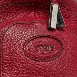 Pre Owned Tod's Red Leather Restyling D Bag Media Tote