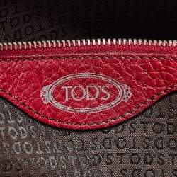 Pre Owned Tod's Red Leather Restyling D Bag Media Tote
