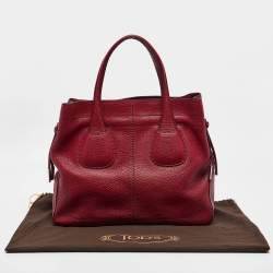 Pre Owned Tod's Red Leather Restyling D Bag Media Tote