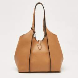 Pre Owned Tod's Brown Leather T Timeless Shopper Tote