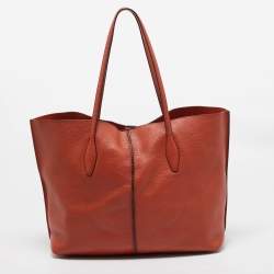 Tod's Orange Leather Medium Joy Shopper Tote