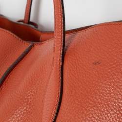 Tod's Orange Leather Medium Joy Shopper Tote