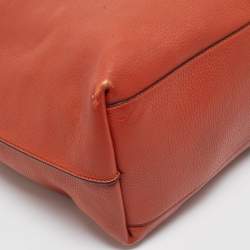 Tod's Orange Leather Medium Joy Shopper Tote