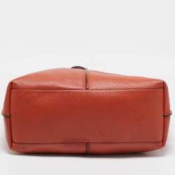 Tod's Orange Leather Medium Joy Shopper Tote