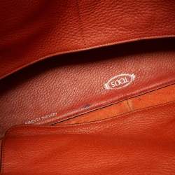Tod's Orange Leather Medium Joy Shopper Tote