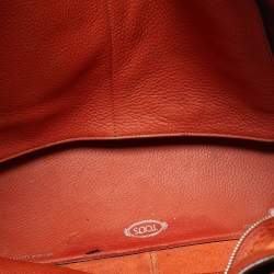 Tod's Orange Leather Medium Joy Shopper Tote