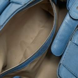 Pre Owned Tod's Blue Leather  Studded Lock Flap Shoulder Bag  