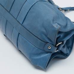 Pre Owned Tod's Blue Leather  Studded Lock Flap Shoulder Bag  