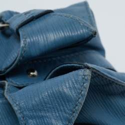 Pre Owned Tod's Blue Leather  Studded Lock Flap Shoulder Bag  