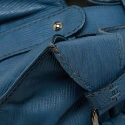 Pre Owned Tod's Blue Leather  Studded Lock Flap Shoulder Bag  