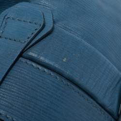 Pre Owned Tod's Blue Leather  Studded Lock Flap Shoulder Bag  