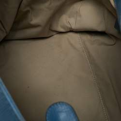 Pre Owned Tod's Blue Leather  Studded Lock Flap Shoulder Bag  