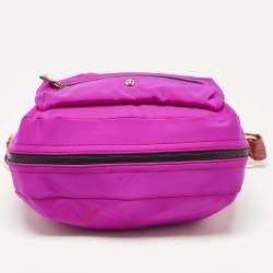 Tod's Purple/Old Rose Neoprene and Patent Leather Multiple Pocket Expandable Hobo