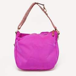 Tod's Purple/Old Rose Neoprene and Patent Leather Multiple Pocket Expandable Hobo