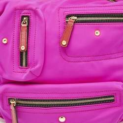 Tod's Purple/Old Rose Neoprene and Patent Leather Multiple Pocket Expandable Hobo