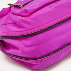 Tod's Purple/Old Rose Neoprene and Patent Leather Multiple Pocket Expandable Hobo