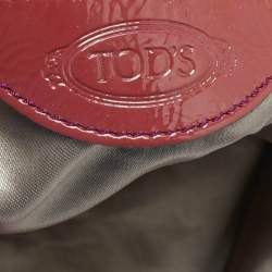 Tod's Purple/Old Rose Neoprene and Patent Leather Multiple Pocket Expandable Hobo