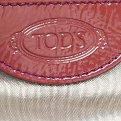 Tod's Purple/Old Rose Neoprene and Patent Leather Multiple Pocket Expandable Hobo