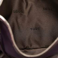 Tod's Purple/Grey Fur, Suede and Leather Buckle Hobo