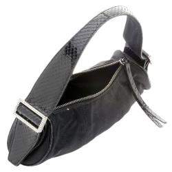 Tod's Black Canvas and Python Pochette Bag