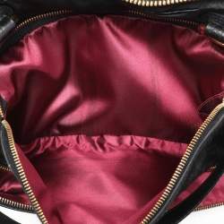 Tod's Black Calf Hair and Croc Embossed Leather D Bag