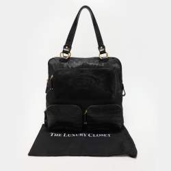 Tod's Black Calf Hair and Croc Embossed Leather D Bag
