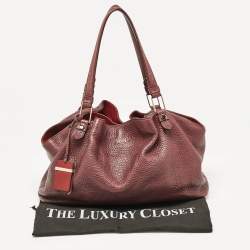 Tod's Burgundy Leather Flower Tote