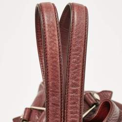 Tod's Burgundy Leather Flower Tote