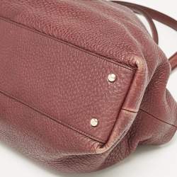 Tod's Burgundy Leather Flower Tote