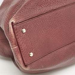 Tod's Burgundy Leather Flower Tote