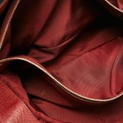 Tod's Burgundy Leather Flower Tote