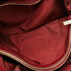 Tod's Burgundy Leather Flower Tote