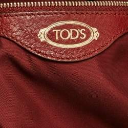 Tod's Burgundy Leather Flower Tote