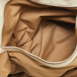Tod's Off White Quilted Leather Drawstring Satchel