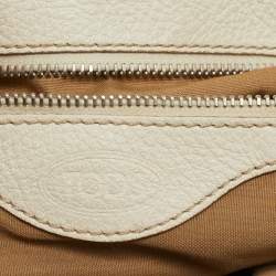 Tod's Off White Quilted Leather Drawstring Satchel