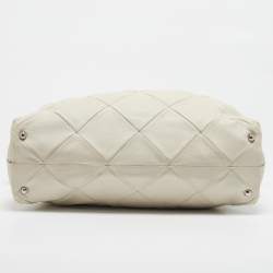 Tod's Off White Quilted Leather Drawstring Satchel