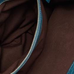 Pre Owned Tod's Teal Blue Leather and Suede Shoulder Bag