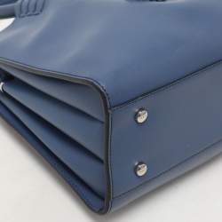 Tod's Blue Leather Lady Moc Tote