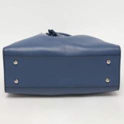 Tod's Blue Leather Lady Moc Tote