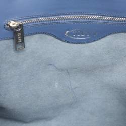Tod's Blue Leather Lady Moc Tote
