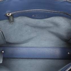 Tod's Blue Leather Lady Moc Tote