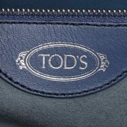 Tod's Blue Leather Lady Moc Tote