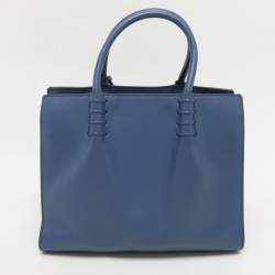 Tod's Blue Leather Lady Moc Tote