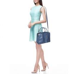 Tod's Blue Leather Lady Moc Tote