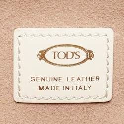 Pre Owned Tod's Off White Leather T Timeless Crossbody Bag