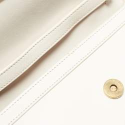 Pre Owned Tod's Off White Leather T Timeless Crossbody Bag